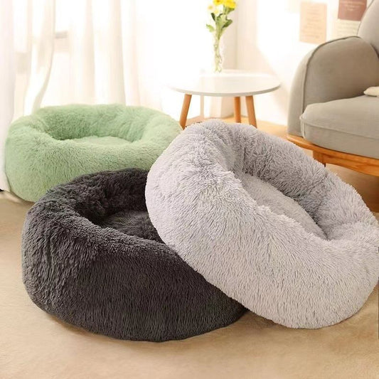 Dog Kennel Cat Kennel Dog Bed Round Long Plush Kennel Winter Hot Pet Kennel Pet Supplies Manufacturers Can Be A Generation Of Hair